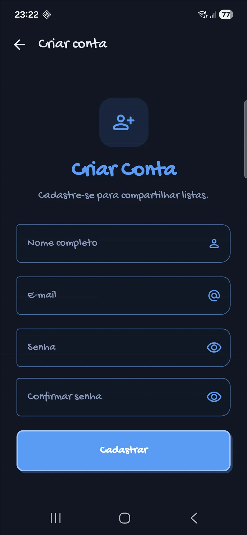 Passo 1: Criando conta no MoMarket em segundos